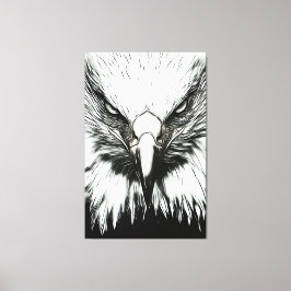 Trendy Black & White Eagle Canvas Afdruk