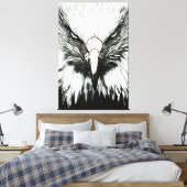 Trendy Black & White Eagle Canvas Afdruk (Insitu (Slaapkamer))