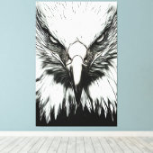 Trendy Black & White Eagle Canvas Afdruk (Insitu (Houten vloer))