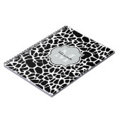 Trendy Black White Giraffe Print Monogramed Name Notitieboek (Linkerzijde)