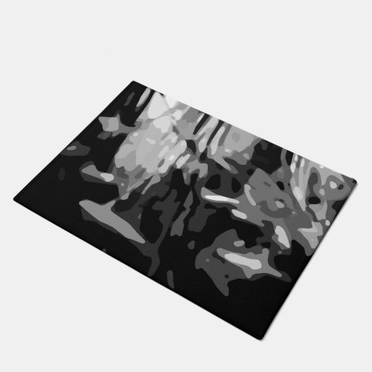 Trendy Black White Grey Abstract Pattern Deurmat (Schuin)