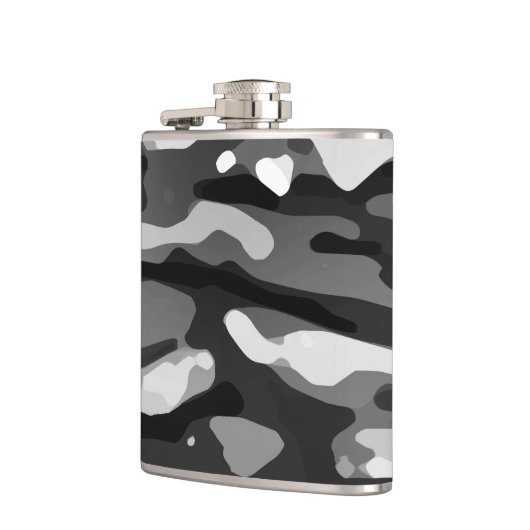 Trendy Black White Grey Abstract Pattern Heupfles (Links)