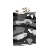 Trendy Black White Grey Abstract Pattern Heupfles (Rechts)