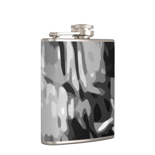 Trendy Black White Grey Abstract Pattern Heupfles (Rechts)