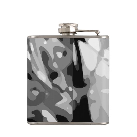 Trendy Black White Grey Abstract Pattern Heupfles (Achterkant)