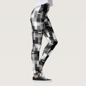 Trendy Black White Grey Abstract Pattern Leggings (Rechts)