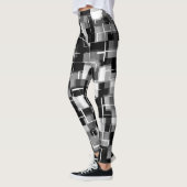 Trendy Black White Grey Abstract Pattern Leggings (Links)