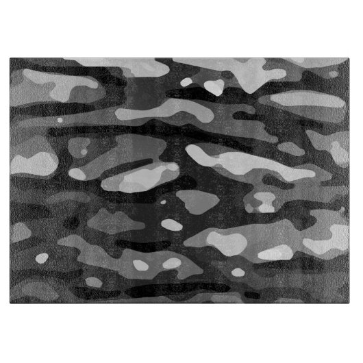 Trendy Black White Grey Abstract Pattern Snijplank (Voorkant)