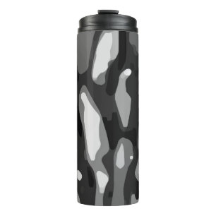 Trendy Black White Grey Abstract Pattern Thermosbeker