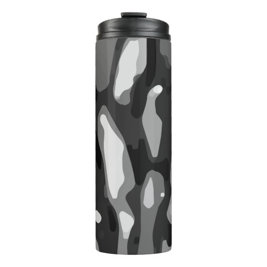 Trendy Black White Grey Abstract Pattern Thermosbeker (Voorkant)
