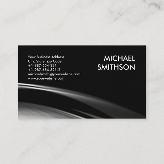 Trendy Black White Grey Pattern Visitekaartje (Voorkant)