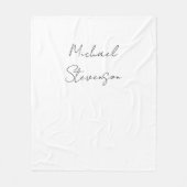 Trendy Black White Handwrite minimalist Fleece Deken (Voorkant)