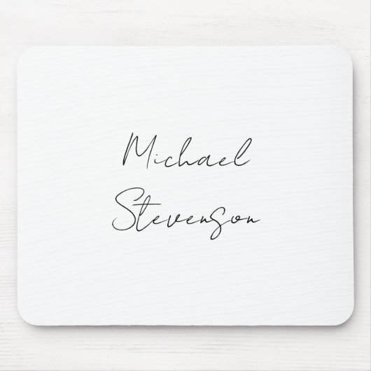 Trendy Black White Handwrite minimalist Muismat (Voorkant)