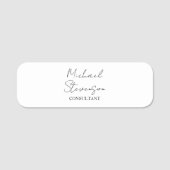 Trendy Black White Handwrite minimalist Naamplaatje (Voorkant)