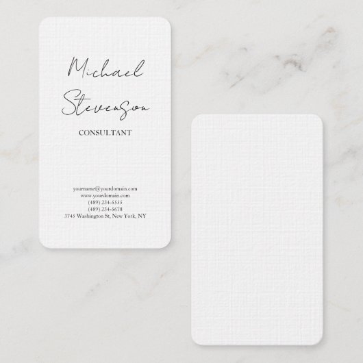 Trendy Black White Handwrite minimalist Visitekaartje (Voorkant / Achterkant)