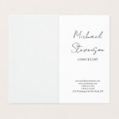 Trendy Black White Handwrite minimalist Visitekaartje (Buitenkant ongevouwen)