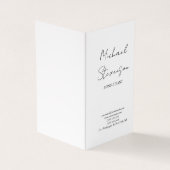 Trendy Black White Handwrite minimalist Visitekaartje (Buitenkant)