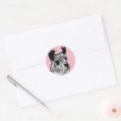 Trendy Black & White Llama White Polka Dots Ronde Sticker (Envelop)