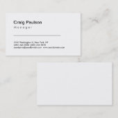 Trendy Black White Manager Visitekaartje (Voorkant / Achterkant)