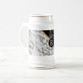 Trendy Black & White Marble Stone - Add Letter/Yea Bierpul (Voorkant links)