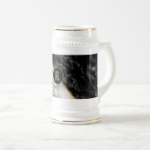 Trendy Black & White Marble Stone - Add Letter/Yea Bierpul (Voorkant rechts)