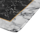 Trendy Black & White Marble Stone - Modern Snijplank (Hoek)