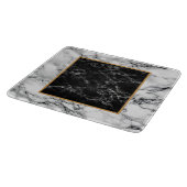 Trendy Black & White Marble Stone - Modern Snijplank (Hoek)