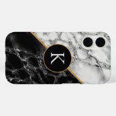 Trendy Black & White Marble Stone - Persoonlijk Case-Mate iPhone Case (Achterkant (horizontaal))