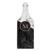 Trendy Black & White Marble Stone Roos Gold  Snijplank (Voorkant)