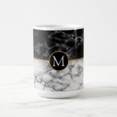 Trendy Black & White Marble Stone toevoegen Letter Magische Mok (Midden)