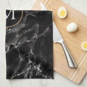 Trendy Black & White Marble Stone Voeg je brief to Theedoek (Quarter Fold)