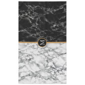 Trendy Black & White Marble Stone - Voeg uw brief Tafelkleed (Voorkant)