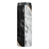 Trendy Black & White Marble Stone - Voeg uw brief Thermosbeker (Achterkant)