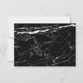 Trendy Black White Marble Wedding RSVP Kaartje (Achterkant)