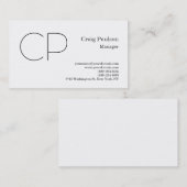 Trendy Black White Minimalist Modern Monogram Visitekaartje (Voorkant / Achterkant)