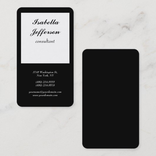 Trendy Black White Modern minimalist Professional Visitekaartje (Voorkant / Achterkant)