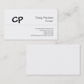 Trendy Black White Modern Monogram Visitekaartje (Voorkant / Achterkant)