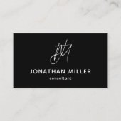 Trendy Black White Monogram Visitekaartje (Voorkant)