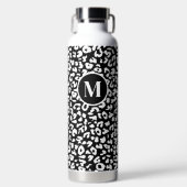 Trendy Black White Monogram Waterfles (Voorkant)