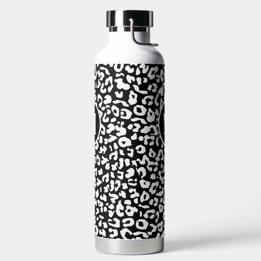 Trendy Black White Monogram Waterfles (Links)