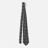 Trendy Black & White op Art Geometric Pattern Stropdas (Achterkant)