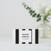 Trendy Black White Pattern Manager Visitekaartje (Staand voorkant)