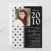 Trendy Black & White Photo Afstuderen Invitation Kaart (Voorkant)