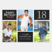 Trendy Black White Photo Collage 18th Birthday Inpakpapier Vel (Voorkant)