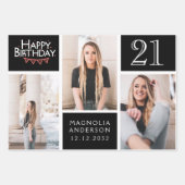 Trendy Black White Photo Collage 21st Birthday Inpakpapier Vel (Voorkant)