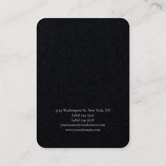 Trendy Black White Plain Creative Minimalist Visitekaartje (Achterkant)