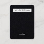 Trendy Black White Plain Creative Minimalist Visitekaartje (Voorkant)