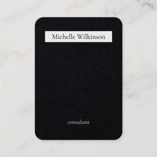 Trendy Black White Plain Creative Minimalist Visitekaartje (Voorkant)