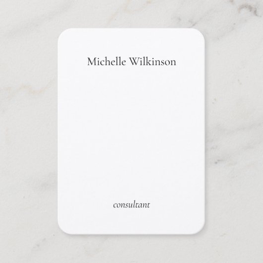 Trendy Black White Plain Creative Minimalist Visitekaartje (Voorkant)