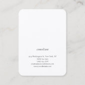 Trendy Black White Plain Creative Minimalist Visitekaartje (Achterkant)
